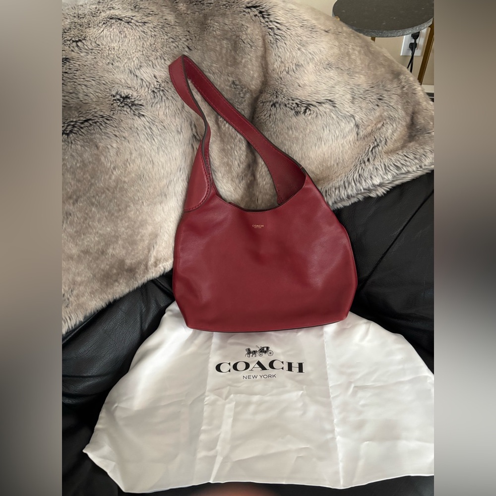 Coach Burgundy Leather Brooklyn 28 Bag